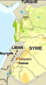 carte Liban, Syrie, r&eacute;gion Zabadani